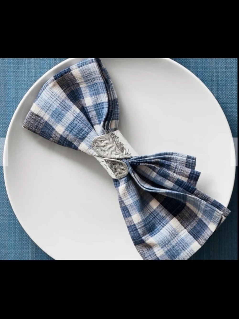 Williams Sonoma Tonal Plaid Linen/Cotton Napkins Set of 8